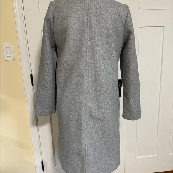 Zara Light Gray Open-Front Longline Coat - Picture 4 of 5